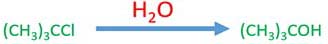 tertiary alkyl halide and water reaction